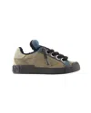 Dolce & Gabbana Portofino Custom Patch Sneakers -  - Blue - Denim In Blue