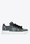 Dolce & Gabbana Denim Patchwork Portofino Sneakers In Blue