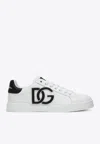Dolce & Gabbana Dg Logo Patch Leather Sneaker In White