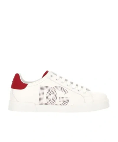 DOLCE & GABBANA DOLCE  GABBANA PORTOFINO DG LOGO PERFORATED SNEAKERS
