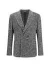 Dolce & Gabbana Portofino Double-breasted Jacket With Chevron Pattern In Gray