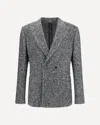 Dolce & Gabbana Portofino Double-breasted Jacket With Chevron Pattern In Gray