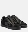 Dolce & Gabbana 'strobel Lace Overlay Round Toe Sneakers' In Black
