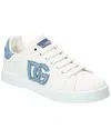 Dolce & Gabbana White Low-top Sneakers With Logo And Blue Tongue In White