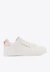 Dolce & Gabbana Portofino Leather Low-top Sneakers With Lateral Lettering Logo In White