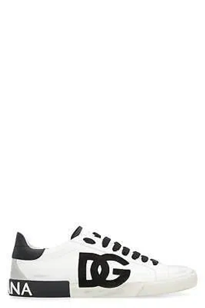 Pre-owned Dolce & Gabbana Portofino Leather Low-top Sneakers In White