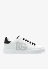 Dolce & Gabbana 'portofino Light' White Sneakers With Perforated Logo On The Side And Logo Patch On The Tongue In White