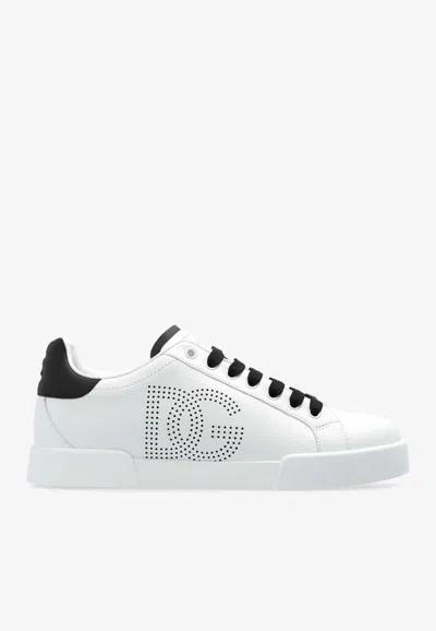 DOLCE & GABBANA PORTOFINO LEATHER LOW-TOP SNEAKERS