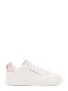 Dolce & Gabbana Portofino Leather Low-top Sneakers With Lateral Lettering Logo In Pink