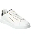 Dolce & Gabbana White Low Top Sneakers With Logo Lettering On The Tongue And Logo Detail On The Heel In Leather Woma In White
