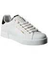 Dolce & Gabbana White Low Top Sneakers With Logo Lettering On The Tongue And Logo Detail On The Heel In Leather Woma In White