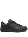 Dolce & Gabbana 'portofino' Black Low Top Sneakers With Logo Lettering Detail In Black