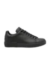 Dolce & Gabbana 'portofino' Black Low Top Sneakers With Logo Lettering Detail In Black