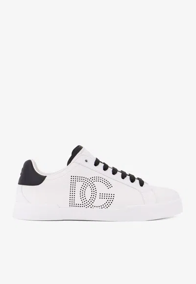 Dolce & Gabbana Portofino Leather Sneakers In Multi