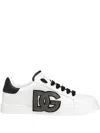 Dolce & Gabbana Portofino Light Strobel Sneaker In Calfskin In White
