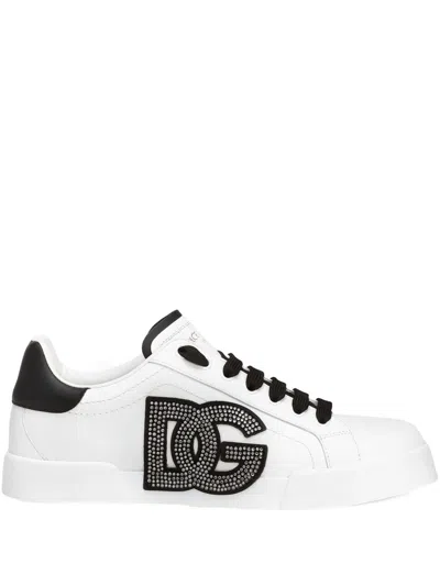 DOLCE & GABBANA PORTOFINO LEATHER SNEAKERS