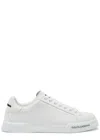 Dolce & Gabbana Leather Sneakers With Lateral Logo Patch In White