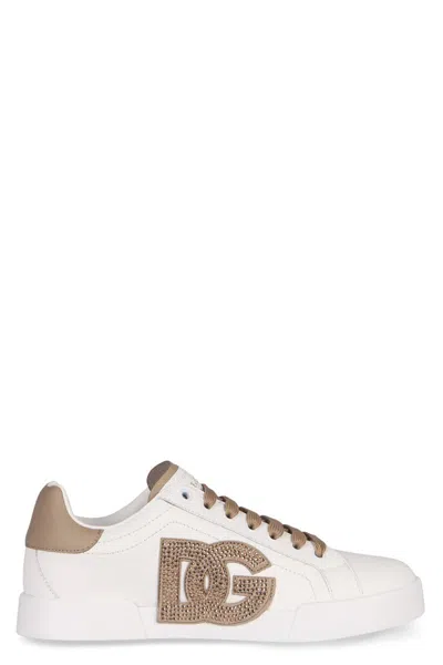 DOLCE & GABBANA DOLCE & GABBANA PORTOFINO LEATHER SNEAKERS