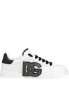 Dolce & Gabbana Portofino Leather Sneakers In White