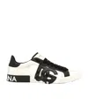 Dolce & Gabbana Portofino Leather Sneakers In White