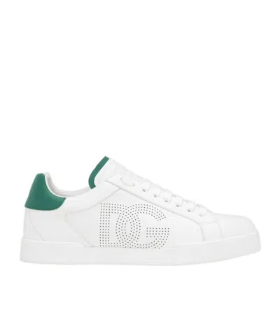 DOLCE & GABBANA DOLCE  GABBANA PORTOFINO DG LOGO PERFORATED SNEAKERS