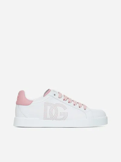 DOLCE & GABBANA PORTOFINO LEATHER SNEAKERS