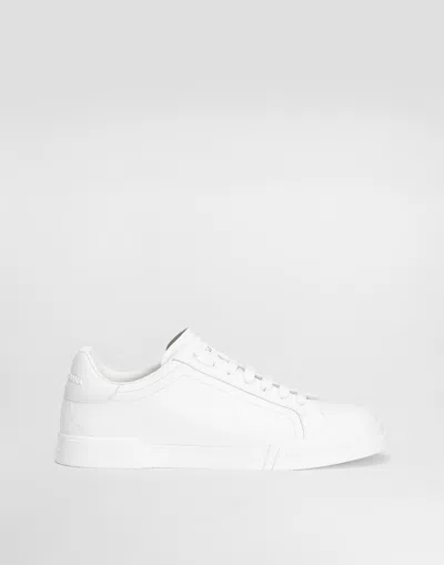 Dolce & Gabbana Portofino Light Sneaker In Calfskin In White