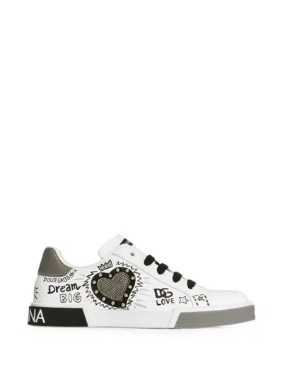 Dolce & Gabbana Kids' Portofino Light Sneaker In Nappa Calfskin In Metallic