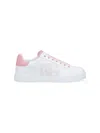 Dolce & Gabbana Portofino Low-top Leather Sneakers With Lateral Monogram In Pink