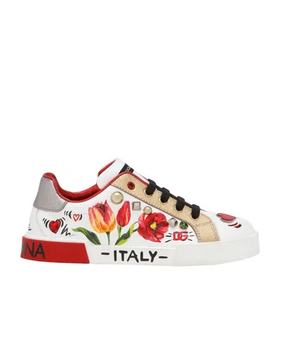 Dolce & Gabbana Portofino Light Sneakers In White
