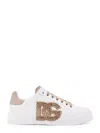 Dolce & Gabbana Portofino Light Strobel Leather Low-top Sneakers In White
