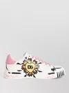 Dolce & Gabbana Portofino Light Strobel Leather Sneakers Rubber In Animal Print