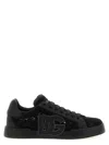 Dolce & Gabbana 'strobel Lace Overlay Round Toe Sneakers' In Black