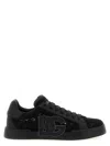 Dolce & Gabbana 'strobel Lace Overlay Round Toe Sneakers' In Black
