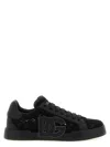 Dolce & Gabbana 'strobel Lace Overlay Round Toe Sneakers' In Black