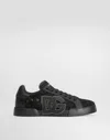 Dolce & Gabbana 'strobel Lace Overlay Round Toe Sneakers' In Black