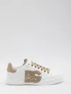 Dolce & Gabbana Portofino Light Strobel Leather Low-top Sneakers In White