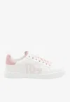 Dolce & Gabbana Portofino Low-top Leather Sneakers With Lateral Monogram In Pink