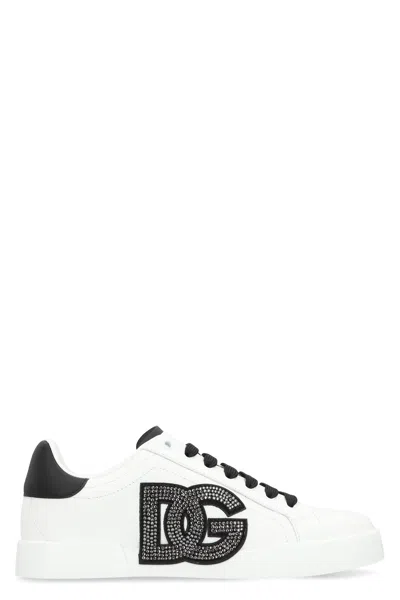 Dolce & Gabbana Portofino Light Strobel Sneakers In White