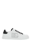Dolce & Gabbana White And Black Leather Sneakers In White