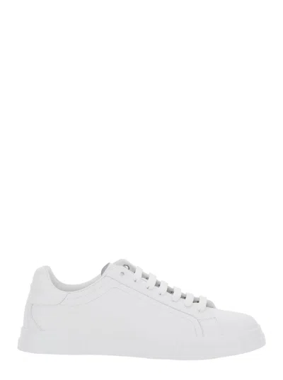 Dolce & Gabbana Portofino Light White Trainers With Logo Patch On The Tongue And Tonal Logo Lettering On The Heel In