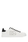 Dolce & Gabbana 'portofino Light' White Sneakers With Perforated Logo On The Side And Logo Patch On The Tongue In White