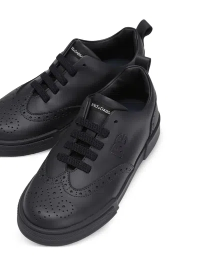 Dolce & Gabbana Kids' Portofino Logo-detail Sneakers In Blue