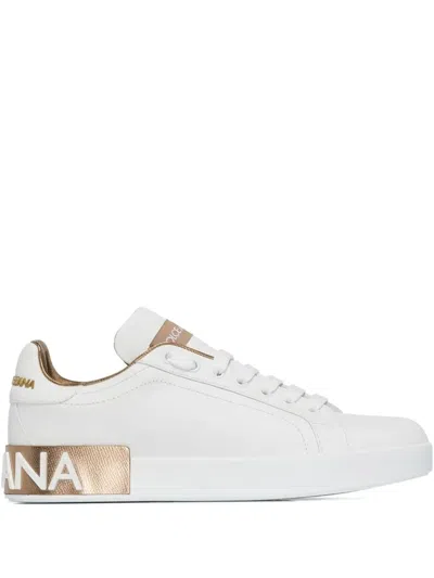 Dolce & Gabbana Portofino Logo-detail Sneakers In White