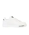 Dolce & Gabbana Leather Sneakers With Lateral Logo Patch In White