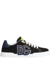 Dolce & Gabbana Portofino Logo-embellished Low-top Sneakers In Black