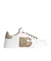 Dolce & Gabbana Portofino Light Strobel Leather Low-top Sneakers In White