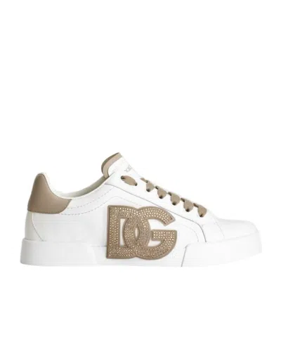 DOLCE & GABBANA PORTOFINO LOGO-EMBELLISHED LOW-TOP SNEAKERS