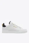 Dolce & Gabbana White Low Top Sneakers With Logo Lettering On The Tongue And Logo Detail On The Heel In Leather Woma In White