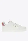 Dolce & Gabbana Portofino Leather Low-top Sneakers With Lateral Lettering Logo In White